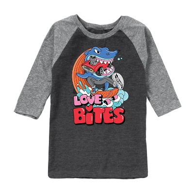 Boys' - Hot Wheels - Shark Love Bites Raglan Graphic T-Shirt