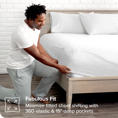 King Size Gray Organic Cotton Sateen Fitted Sheet