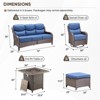 Buenhomino 7 Piece Wicker Outdoor Furniture Set with 6-inch Thick Cushion, High Back Patio Furniture Set with Swivel Rocking Chairs and Fire Pit Table - 3 of 4