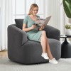 KTMBDW Swivel Accent Chair Teddy Fleece High-Resilience Sponge, Comfy Swivel Barrel Chair Upholstered Round Chair for Living Room - 2 of 4