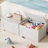 S/L Storage Chest, Wooden Storage Bench with 2 Safety Hinges, Easy Assembly, Modern Style Large Toy Chest for Entryway, Living Room, Bedroom - 4 of 4