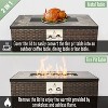 Kumasinova 32" Propane Gas Fire Pit Table for Patio and BBQ Parties,50000 BTU Square Firepit Coffee Table with Rain Cover and Lava Rocks,Black Brown - 2 of 4