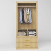 Fredees 70.8" Modern Wardrobe Armoire with LED Glass Doors, Motion Sensor, 2 Drawers & Hanging Rod - 3 of 4