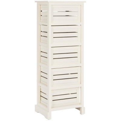 Coastal White Pine 5-Drawer Lingerie Chest with Slatted Crates