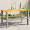 vidaXL Garden Table Black and Brown - 2 of 4