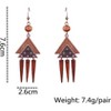 Handmade Bohemian Wood Bead Earrings, Natural Geometric Tassel Dangle Drop Hoops for Women - 4 of 4