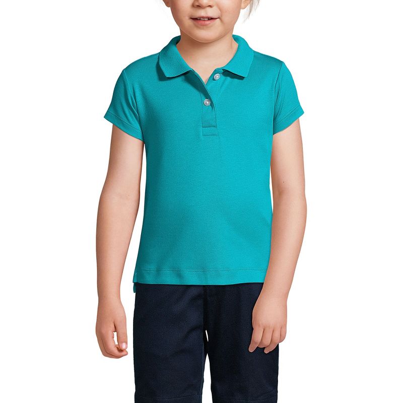 Lands' End School Uniform Kids Short Sleeve Feminine Fit Interlock Polo Shirt, 3 of 6