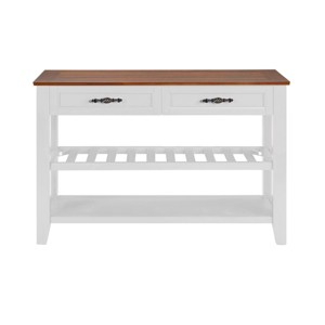 GlasFlength Console Tables Retro Design Console with Two Open Shelves Table Entryway Table Display Shelf for Room, White, 42.01"*13.78"*29.92" - 1 of 4