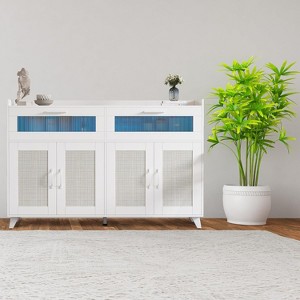 Buffet Cabinets with Storage,Modern Sideboard Cabinet, Storage Buffet with 4 Doors & 2 Drawers, Wood Console for Dining Room, Living Room, Kitchen - 1 of 4