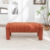 SEYNAR Modern Glam Teddy Velvet Fabric Rectangle Ottoman - 2 of 4