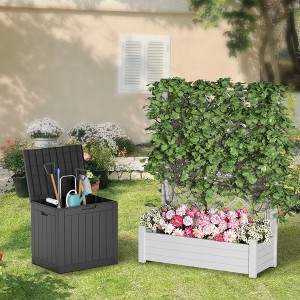 Dolonm 43.4"x18.3"x59.3" Mobile Garden Bed Planter w/Trellis for Grass, Lawn, Yard - 1 of 4