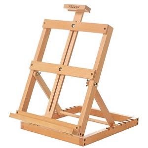 MEEDEN Heavy-Duty Tabletop Studio H-Frame Wooden Easel-Solid Beech Wood Adjustable Artists Desktop, Beginners & Teens- Holds Canvas Art up to 23" High - 1 of 4