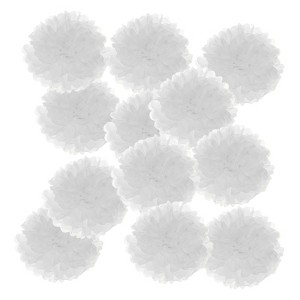Unique Bargains Birthday Bachelorette Wedding Party Paper Pom Poms Flower Ball Kit 12 Pcs - 1 of 4