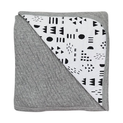 Image of Honest Baby Organic Cotton Reversible Mini-Quilted Receiving Blanket - Pattern Play White/Black