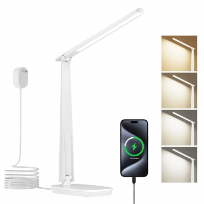 Honeywell Sunturalux LED Desk Lamp Dimmable Desk Light with USB A+C Foldable Table Lamp with 4 Color Modes