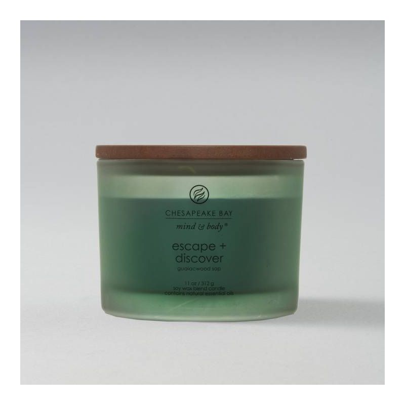 Frosted Glass Escape + Discover Lidded Jar Candle Green - Mind & Body by Chesapeake Bay Candle, 3 of 7