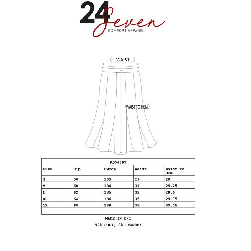 24seven Comfort Apparel Elastic Waist Pleated Pocket Midi Skirt, 4 of 5