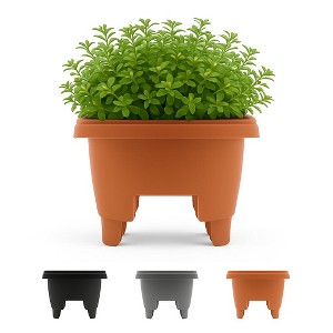 Bloem Classic Resin Balcony Rail Box Planter with Metal Hanging Bracket - 1 of 4