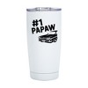#1 Papaw Classic White 20 Ounce Stainless Steel Travel Tumbler Mug With Lid - 2 of 4