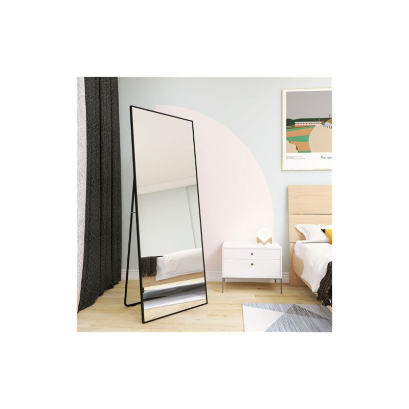 Bowen 64.17 in. H x 21.26 in. W Oversized Rectangle Aluminum Frame Full-Length Mirror-The Pop Home, 1 of 6