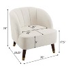 CAVINAS Velvet Fabric Accent Chair with Mid-Height Backrest,Modern Upholstered Barrel Living Room Chairs,Reading Chairs for Living Room - 3 of 4