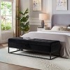 NicBex Velvet Fabric Pull-Open Top Ottoman Bench with Metal Base,Button Tufted Storage Ottoman for Bedroom - 2 of 4