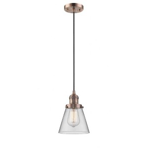 Cone - 1 Light Cord Hung Mini Pendant In Industrial Style-8 Inches Tall and 6 Inches Wide - 1 of 1
