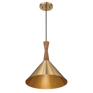 Robert Stevenson Lighting Axel Mid-Century Modern Ceiling Light: ETL Listed, 60W, Wood & Metal - 1 of 4