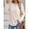 Women's Long Sleeve Tunic Sweater Top Fall Winter Casual Crewneck Soft Shirt Work Blouse Dressy Outfits - 2 of 4
