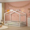 Streamdale Twin Size Wood Bed House Bed Frame with Fence, for Kids, Teens, Girls, Boys,White - 2 of 4