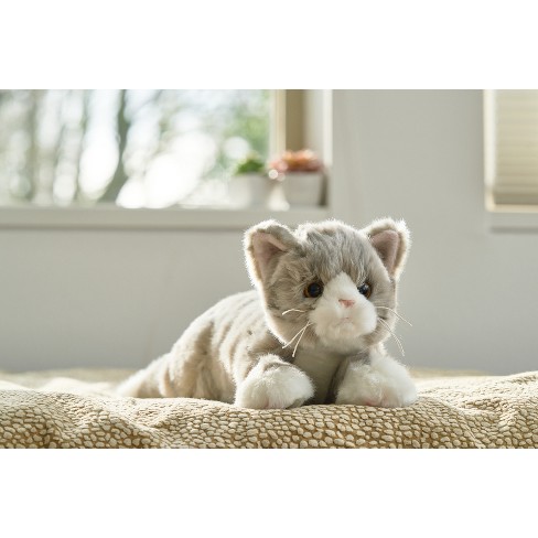 Grey and white cat stuffed animal on sale