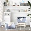 Design Imports Set of 2 Rectangle L 10.5 x 17.5 x 10 Pe Coated Cotton Poly Laundry Bins Stripe French Blue - 4 of 4