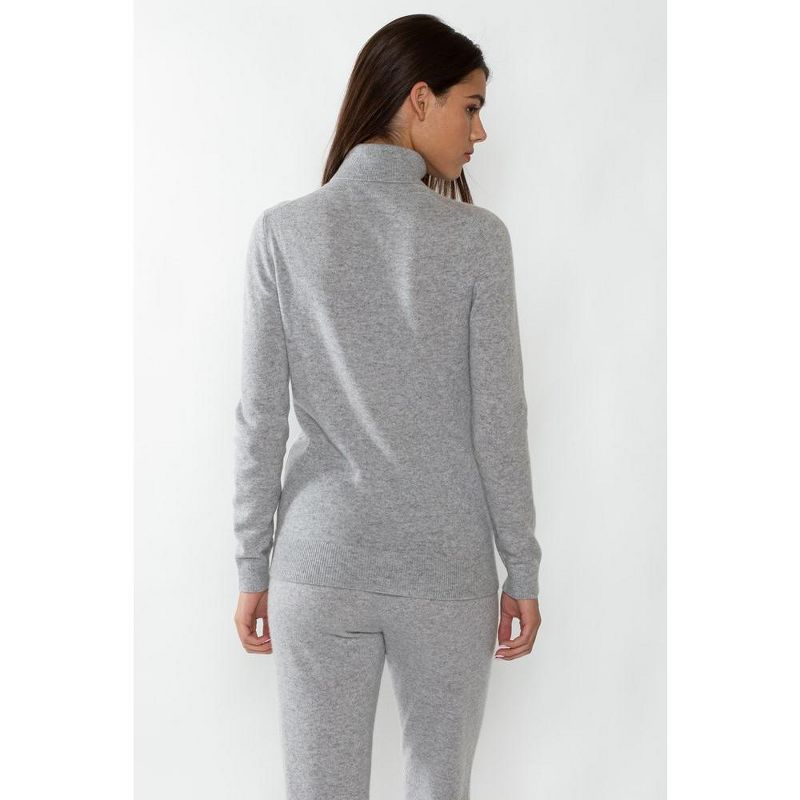 JENNIE LIU Women's 100% Pure Cashmere Long Sleeve Turtleneck Pullover Sweater, 2 of 5