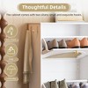 Whisen Narrow Tipping Bucket Shoe Rack & Shoe Cabinet with 4 Flip Drawers & Rattan Doors, 2 Silvery Hooks - 4 of 4