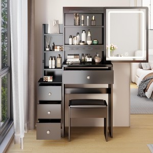 Small Size Left Drawer Desktop Vanity Table - 1 of 4