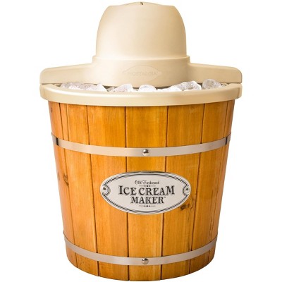 Vintage 4-Quart Light Wood Electric Ice Cream Maker