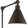 360 Lighting Wray Modern Industrial Swing Arm Wall Lamps Set of 2 Dark Bronze Plug-in 6" Light Fixture Up Down for Bedroom Reading Living Room Hallway - 3 of 4