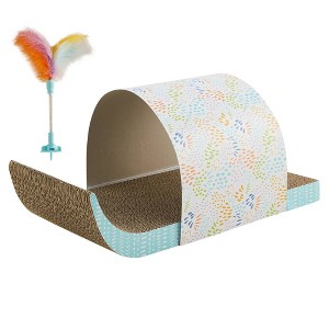 Catstages Tunnel Scratcher with Feather Spring Cat Interactive Toy - 1 of 4