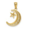 Black Bow Jewelry 14k Yellow Gold Crescent Moon and Stars Pendant, 12 or 16mm - 3 of 4