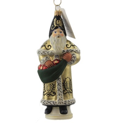 Vaillancourt 6.25" Golden Colonial Santa Christmas Ornament Apples  -  Tree Ornaments