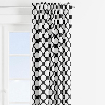 Bacati - Large Dots Black Curtain Panel