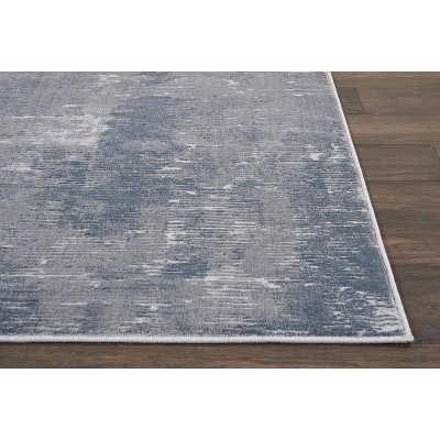 Gray Abstract Hand-Knotted Synthetic Area Rug 3'11" x 5'11"