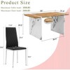 FURNIinspire Dining Sets Table And Chair Set For 4, 55"*31.5" Brown Texture Dining Table And 4 Black Modern Style Dining Chairs With Metal Legs - 3 of 4
