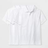 Boys' 3pk Short Sleeve Pique Uniform Polo Shirt - Cat & Jack™ White