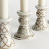 Plum & Post Province Mini Taper Holders, Set of 4 - Brown & White - 3 of 4