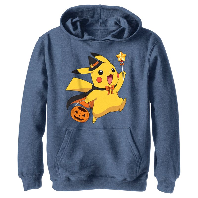 Boy's Pokemon Halloween Pikachu Wizard Pull Over Hoodie, 1 of 5
