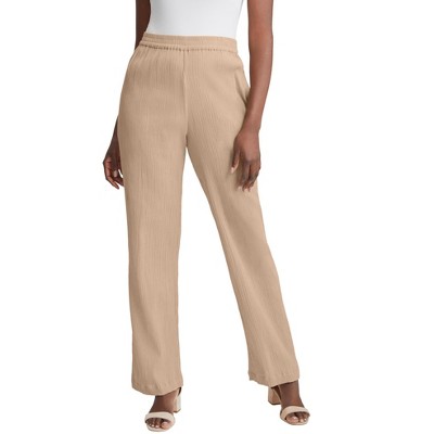 Jessica London Women's Plus Size Wide Leg Gauze Pant