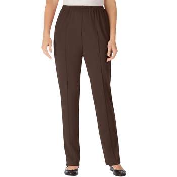 Woman Within Women's Plus Size Tall Elastic-Waist Soft Knit Pant