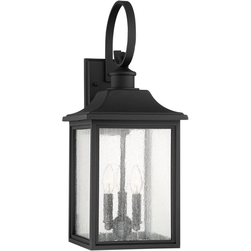 John Timberland Moray Bay Mission Outdoor Wall Light Fixture Black Lantern 24" Clear Seedy Glass for Post Exterior Barn Deck House Porch Yard Patio, 5 of 9