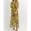 Women's COLD SHOULDER MAXI DRESS - OLIVACEOUS - 3 of 4